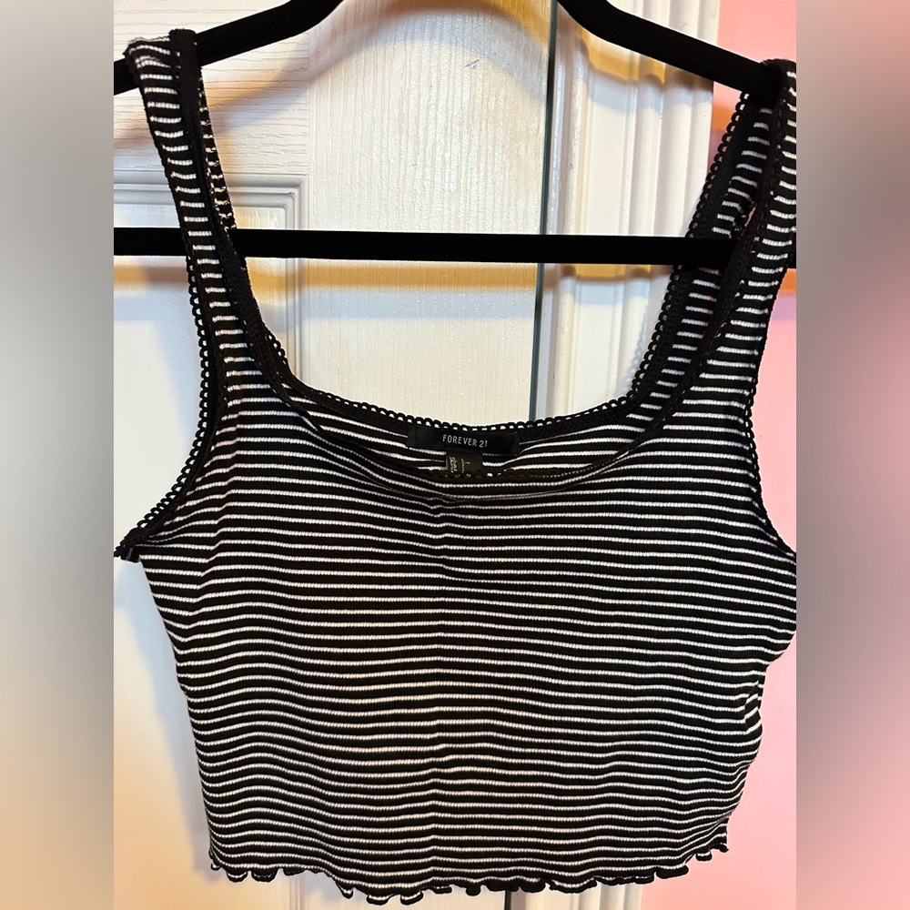 Striped cropped tank